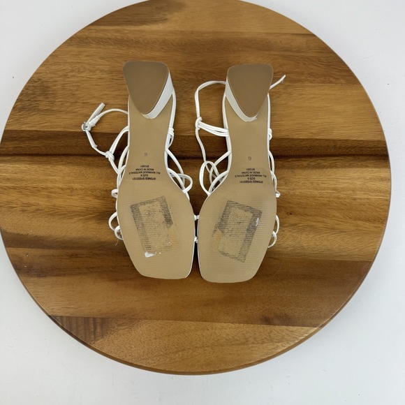 New Womens Steve Madden Sydnee Strappy Pull On White Heeled Sandals Size 6 M - Picture 7 of 8